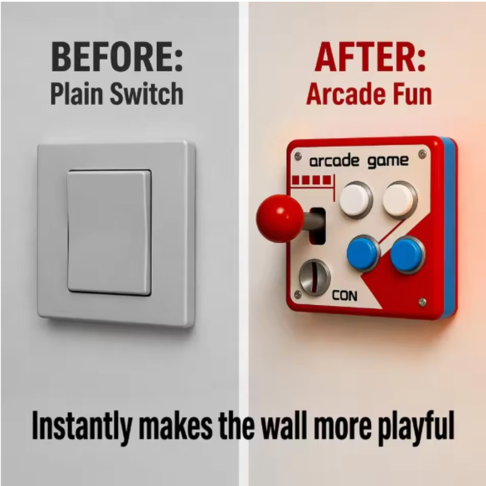 Retro Gaming Joystick - Retro Arcade Joystick Switch Plate Cover,