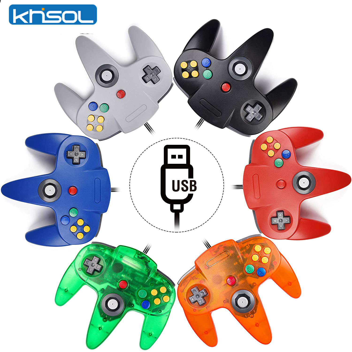 Retro Gaming Joystick - N64 Controller Classic USB Wired Remote