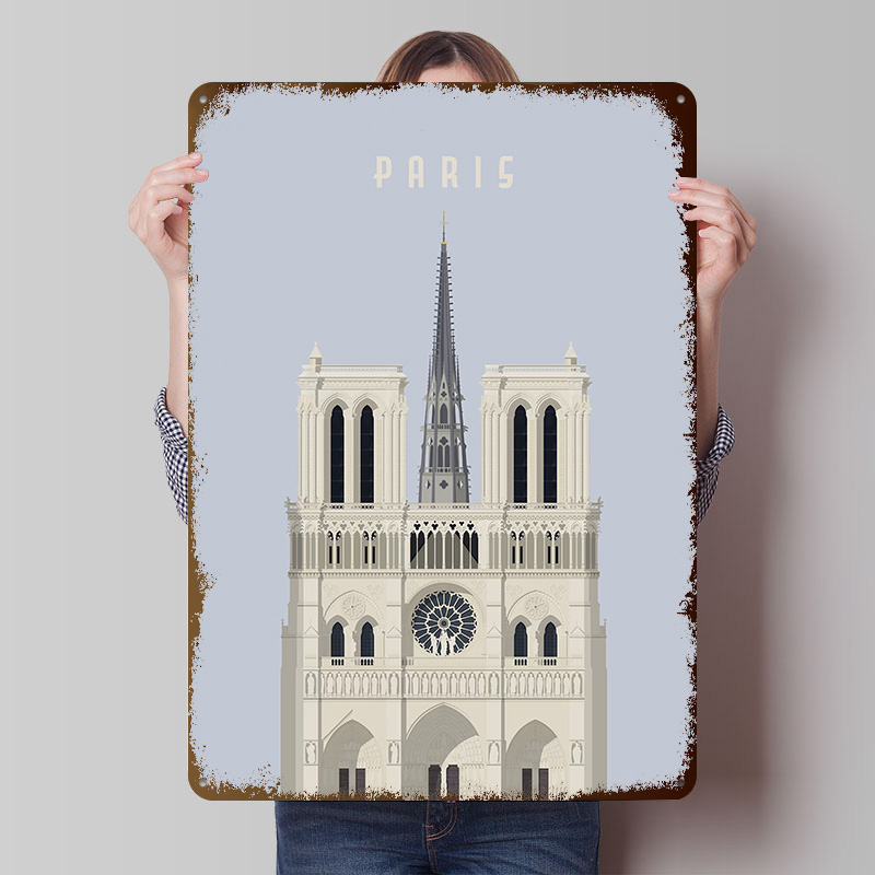 Retro Gaming Paris - Paris Travel Tinplate Poster Custom Wall