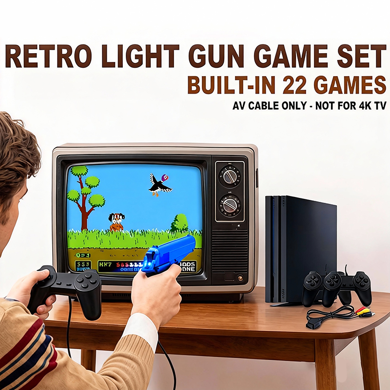 Retro Gaming Light Gun - PS 4 Style Gaming Console Set