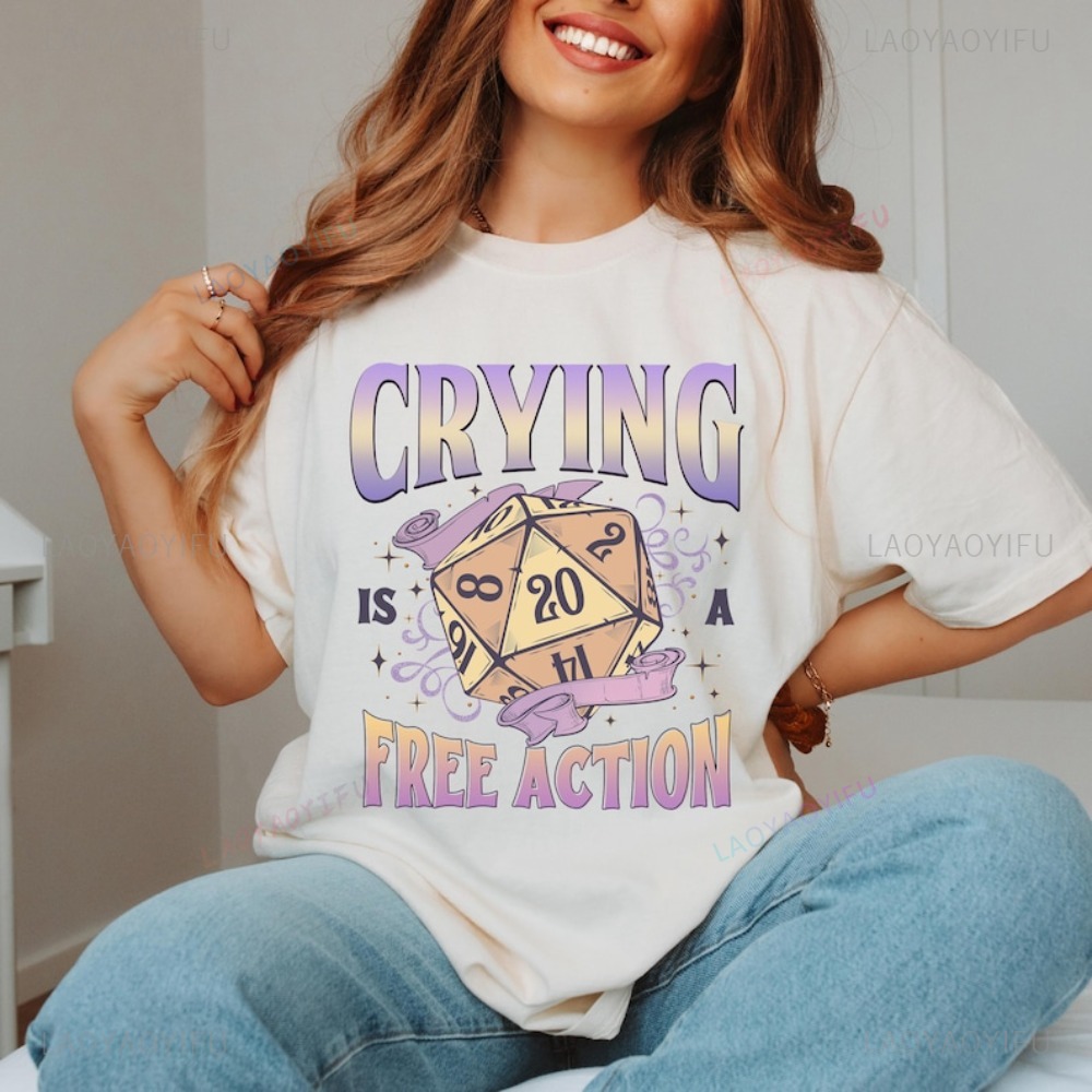 Funny DnD Crying Is A Free Act - Retro Gaming Shirt 评论和价格