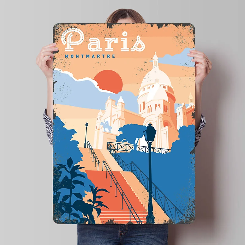 Paris Montmartre Travel Printe - Retro Gaming Paris 评论和价格
