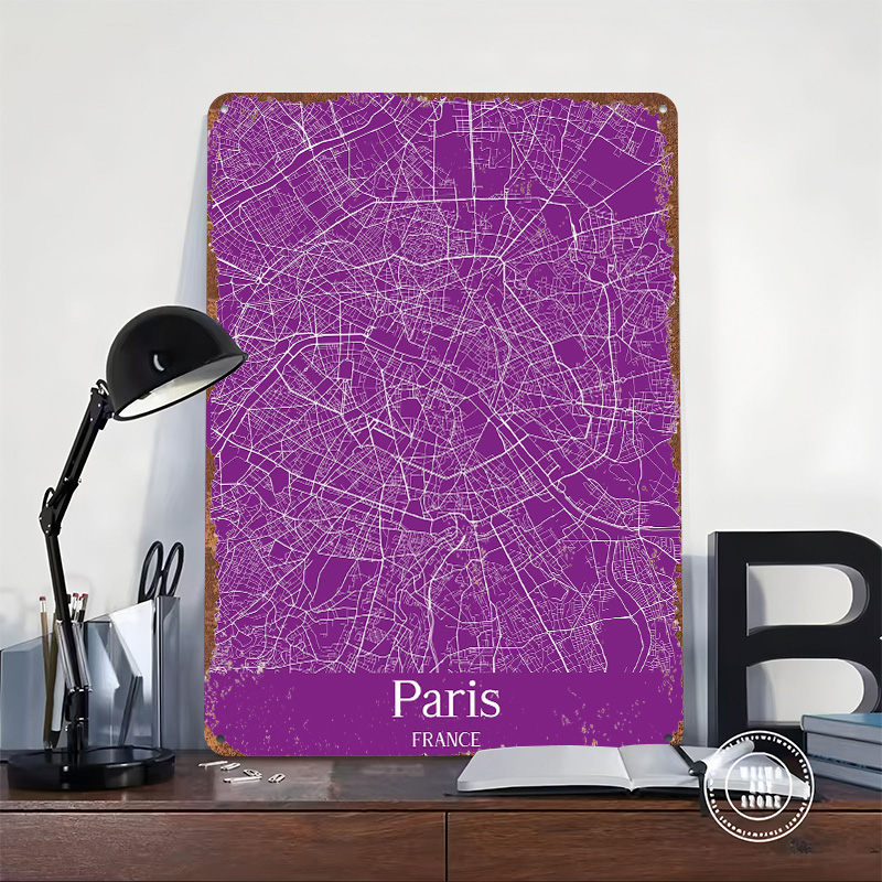 Paris City Map Printed Poster  - Retro Gaming Paris 评论和价格