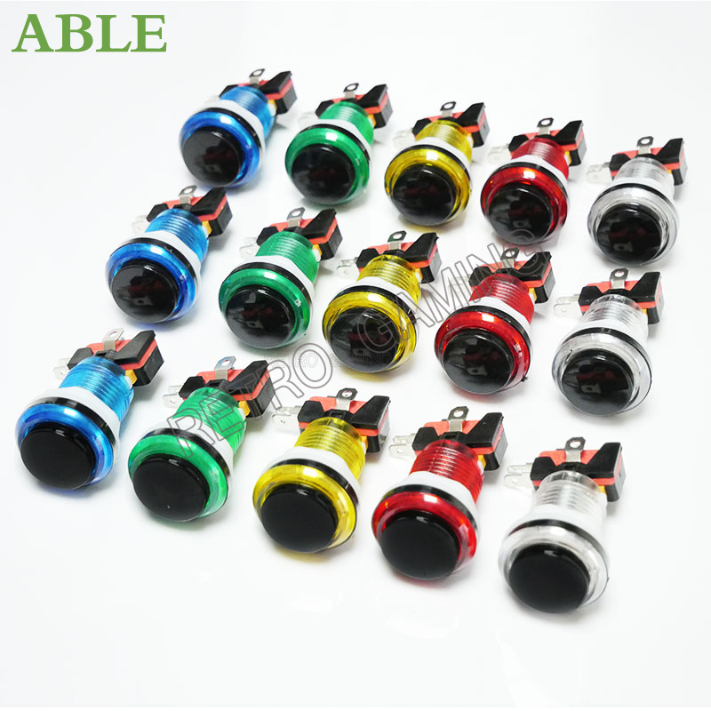 12pcs 6 Colors Arcade LED Push - Retro Gaming Shop 评论和价格
